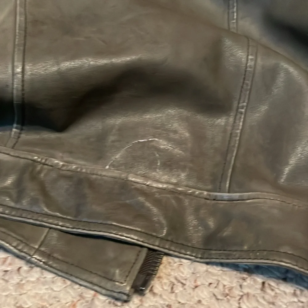 Levi's Dark Green Leather Jacket - Picture 10 of 10